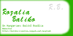 rozalia baliko business card