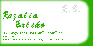 rozalia baliko business card